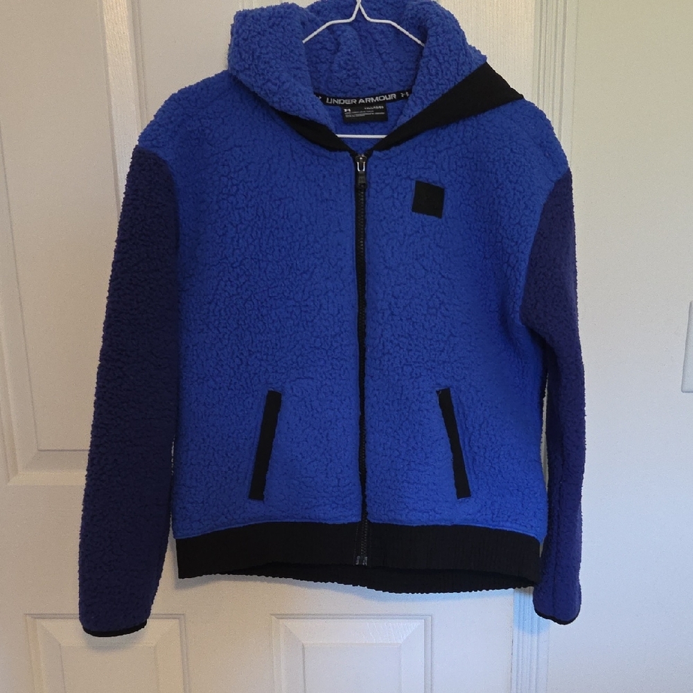 Girl's Under Armour Blue/Purple/Black Fleece Coat